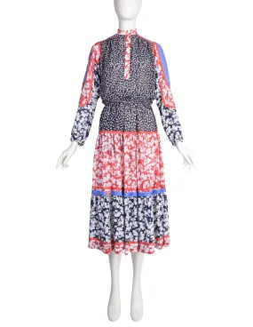 Koos van den Akker Vintage 1980s Mixed Print Patchwork Top and Skirt Ensemble