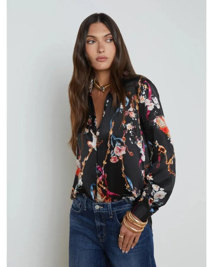 L'Agence Tyler Rococo Angel Print Blouse