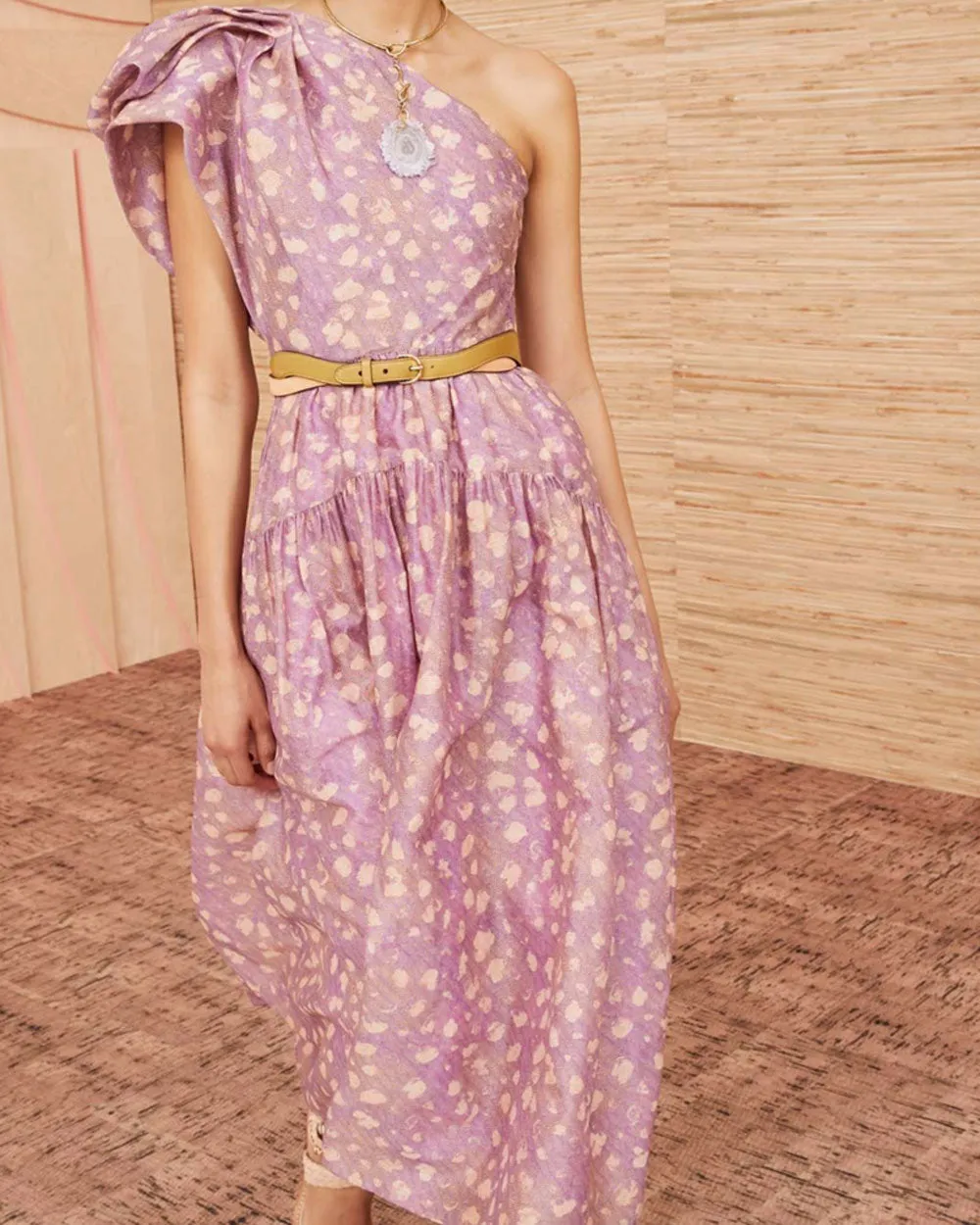 Lavender Dot Print Athena Dress