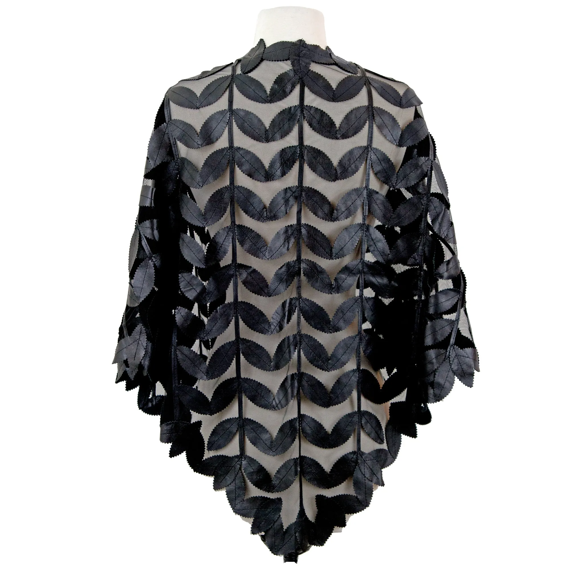 Leather Leaf Design Poncho