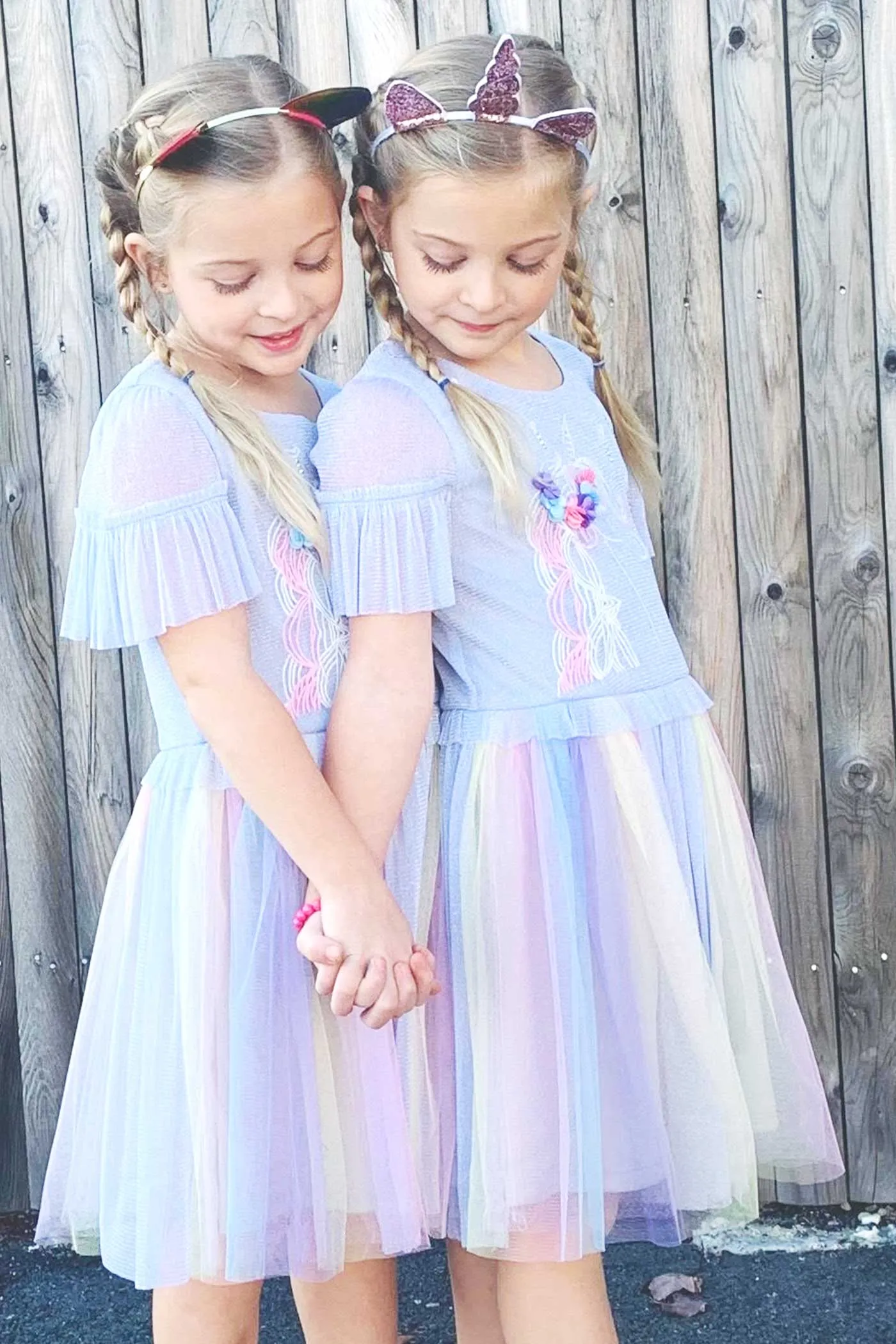 Little Girls Rainbow Tutu Short Sleeve Unicorn Dress