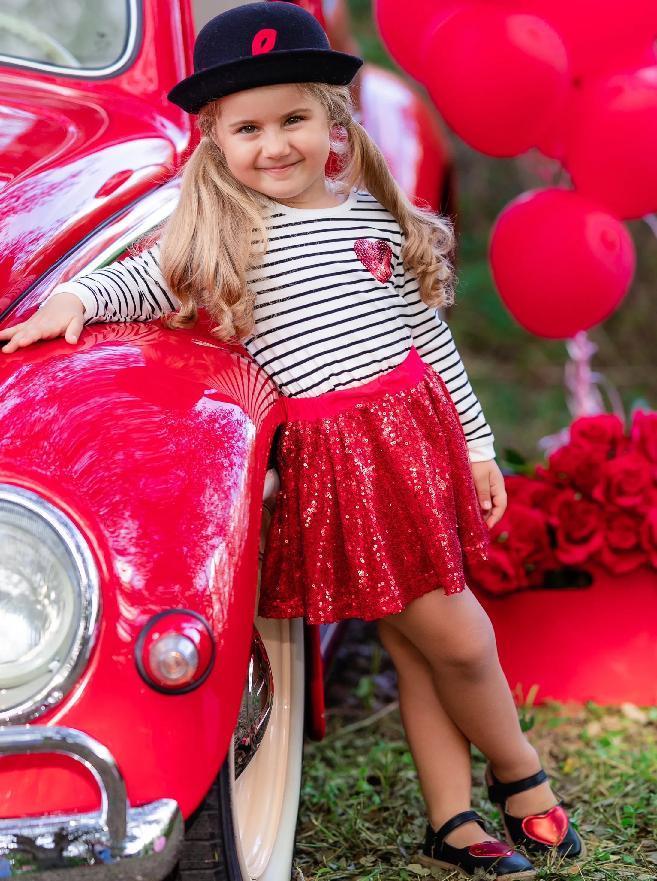 Little Miss Cupid Sequin Skirt Set