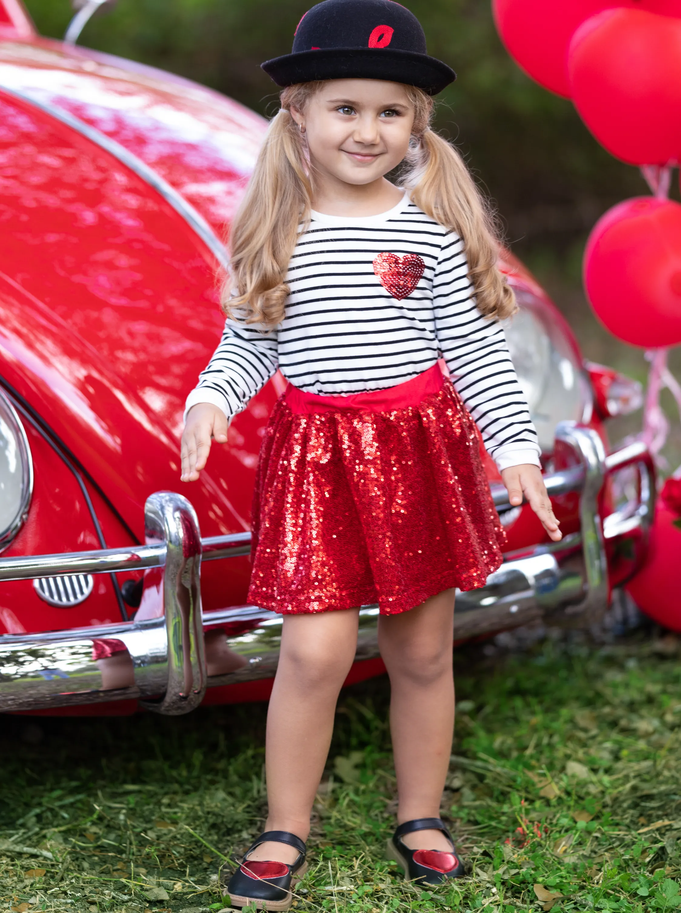 Little Miss Cupid Sequin Skirt Set