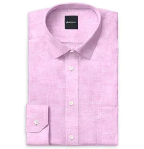 Long Sleeve Linen Shirt in Pink