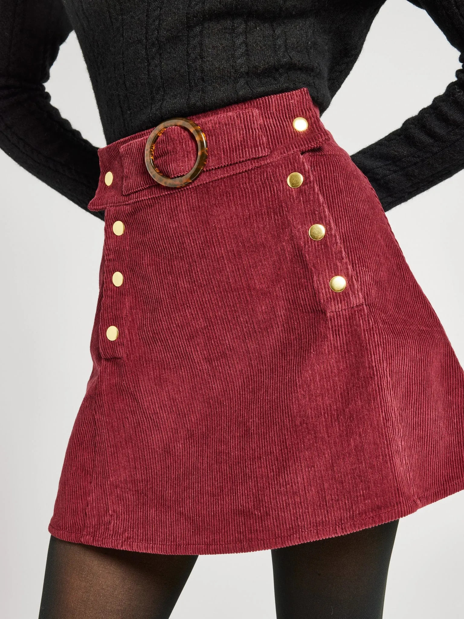 Lorelei Skirt in Raspberry Cord