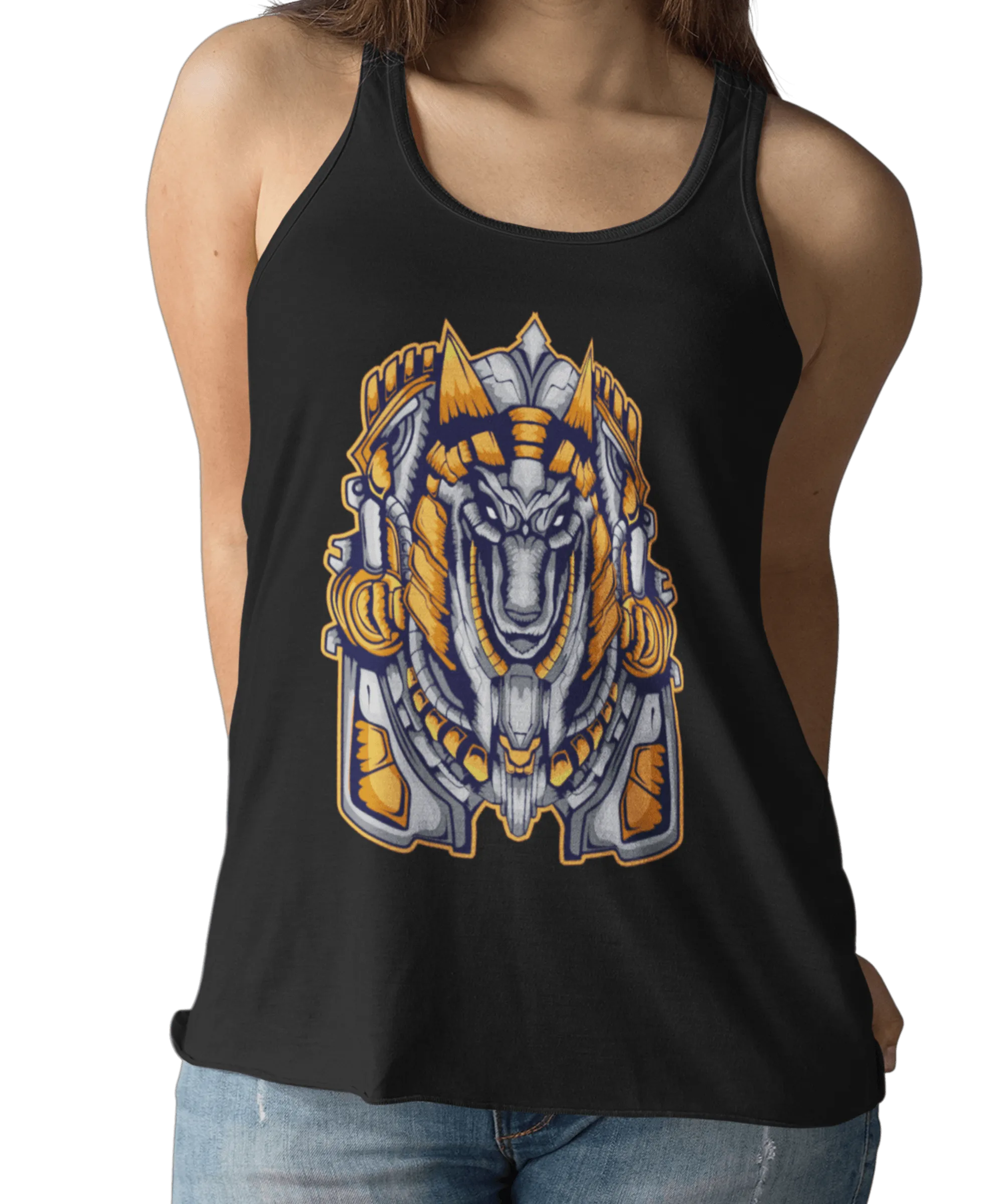 Mechanical Anubis Tattoo Design Adult Womens Vest Top