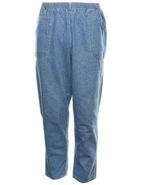 Medium Wash Tapered Denim Trousers - W30 L25