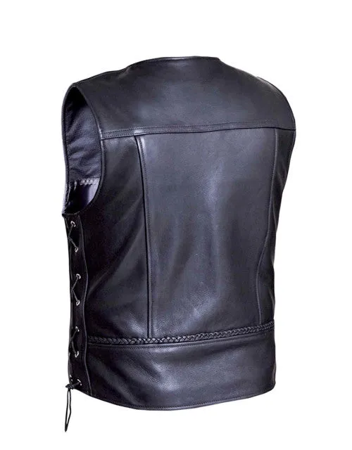 Men's Leather Vest Tall Cut 319.BF TALL MV SL