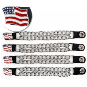 Milwaukee Leather American Flag Medallion Vest Extender - Double