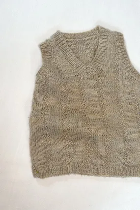 MINI: HAND-KNITTED V-NECK SWEATER VEST