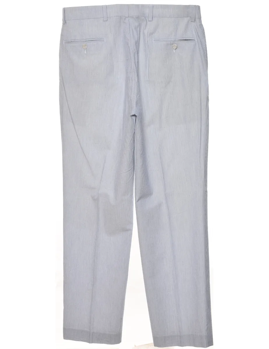 Nautica Pinstriped Light Blue & Off-White Trousers - W36 L32