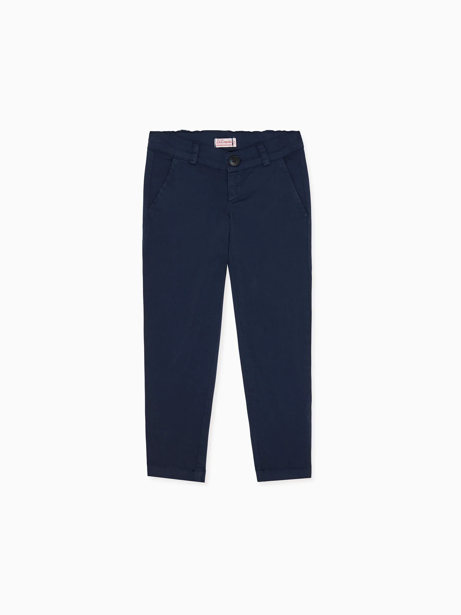 Navy Elio Boy Cotton Chinos