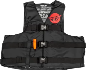 NYLON FLOTATION VEST BLACK/RED XS