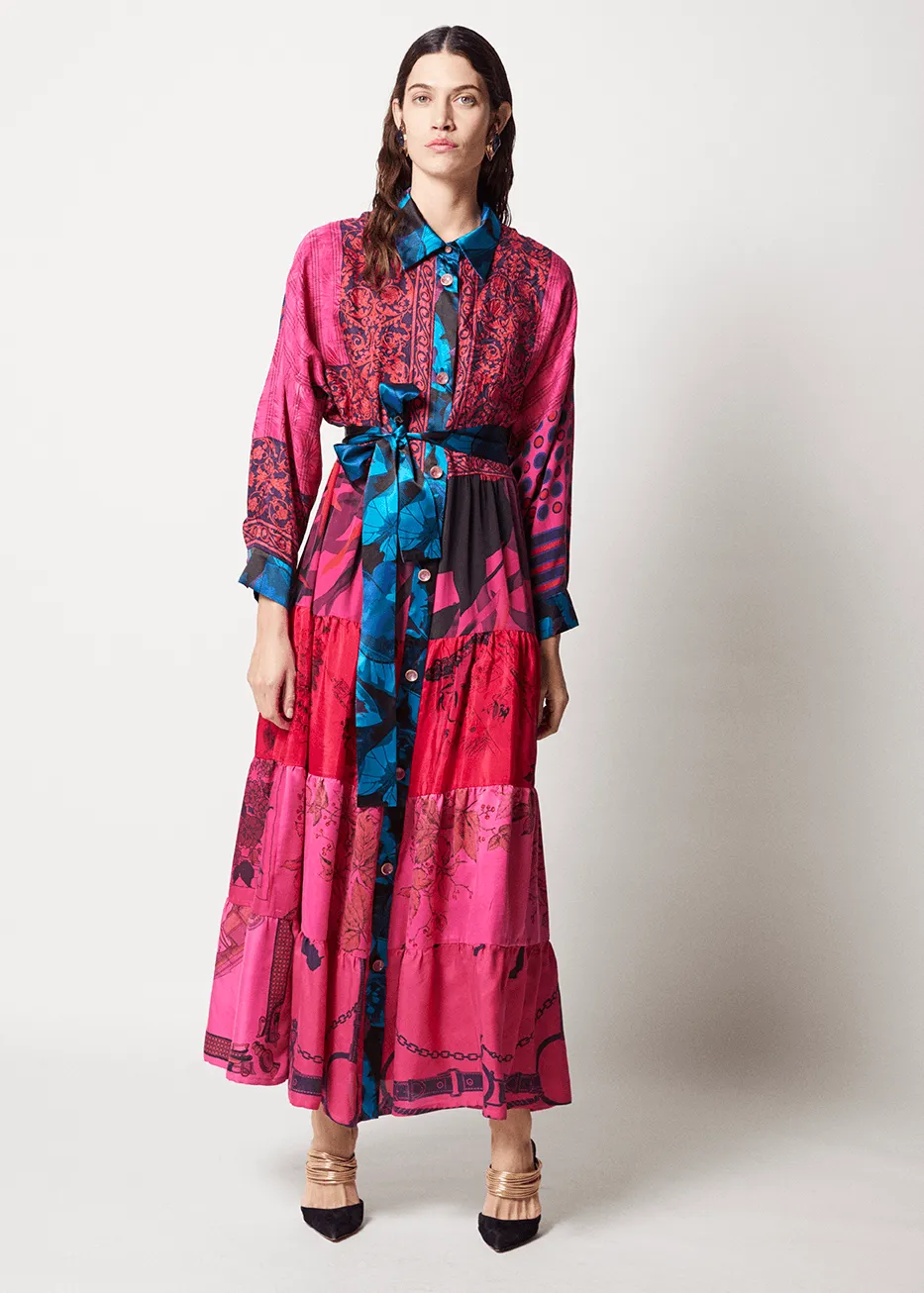 One-of-a-kind Volant Shirt Dress Dyed