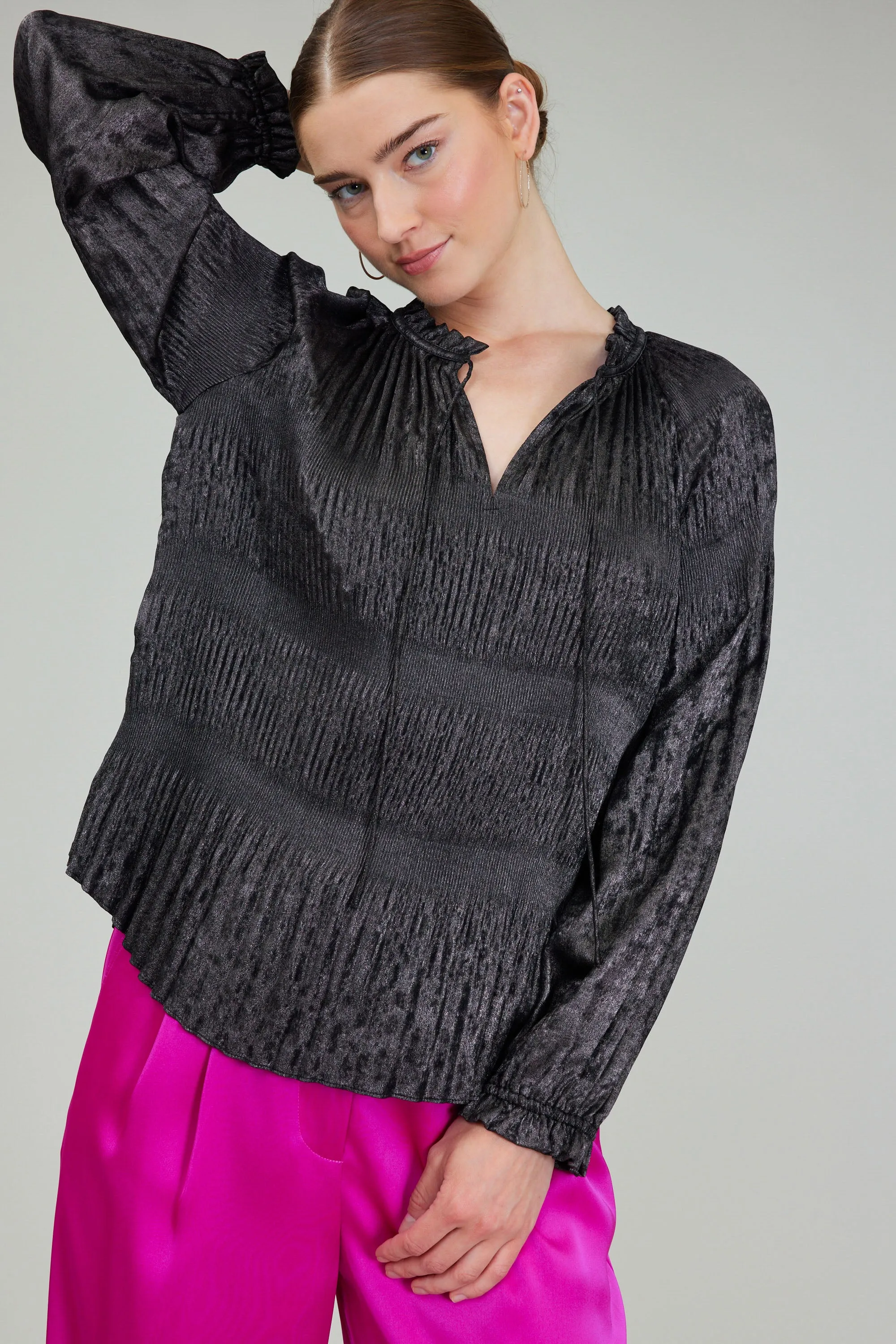 Opalescent Pleated Blouse