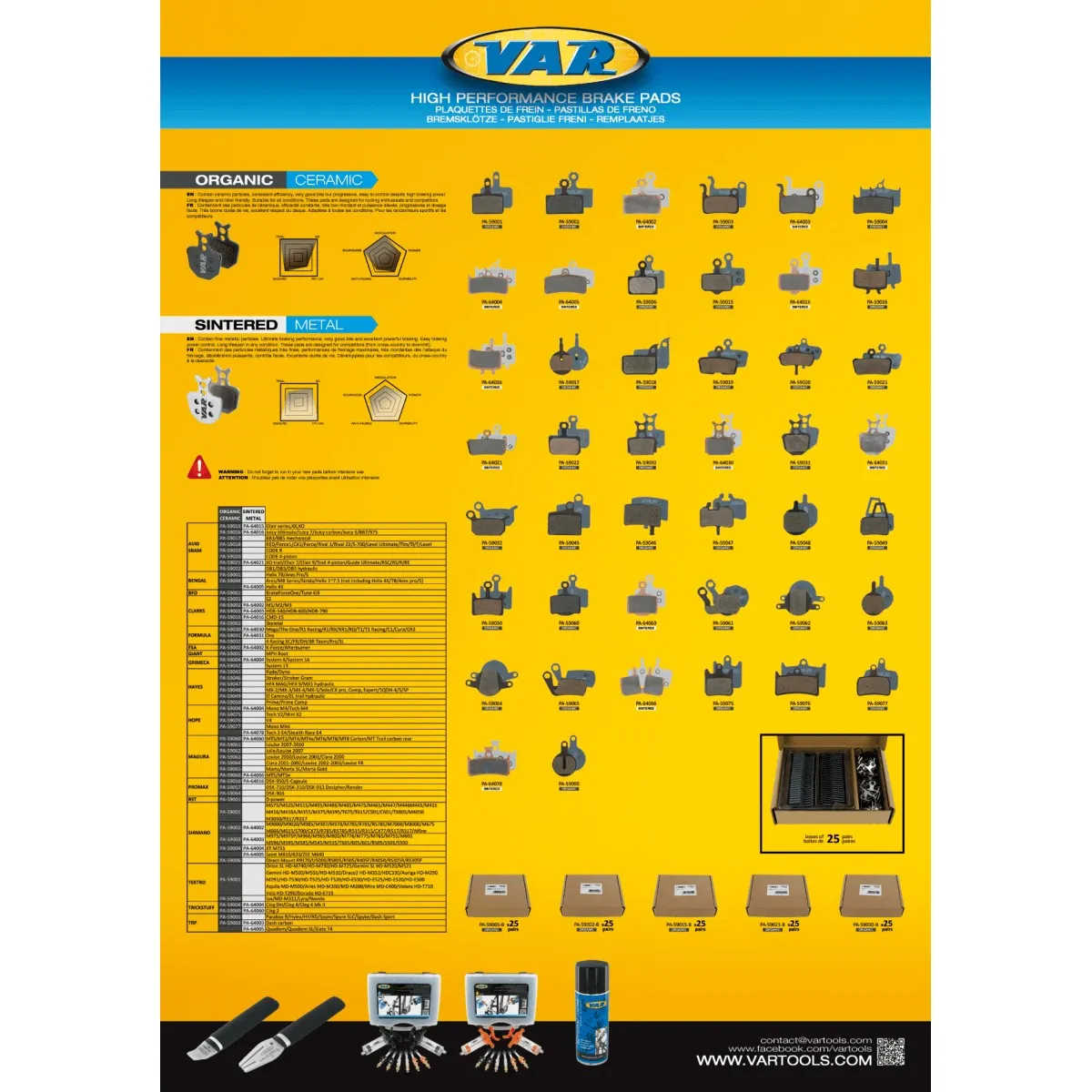 Organic / Ceramic VAR Brake Pads