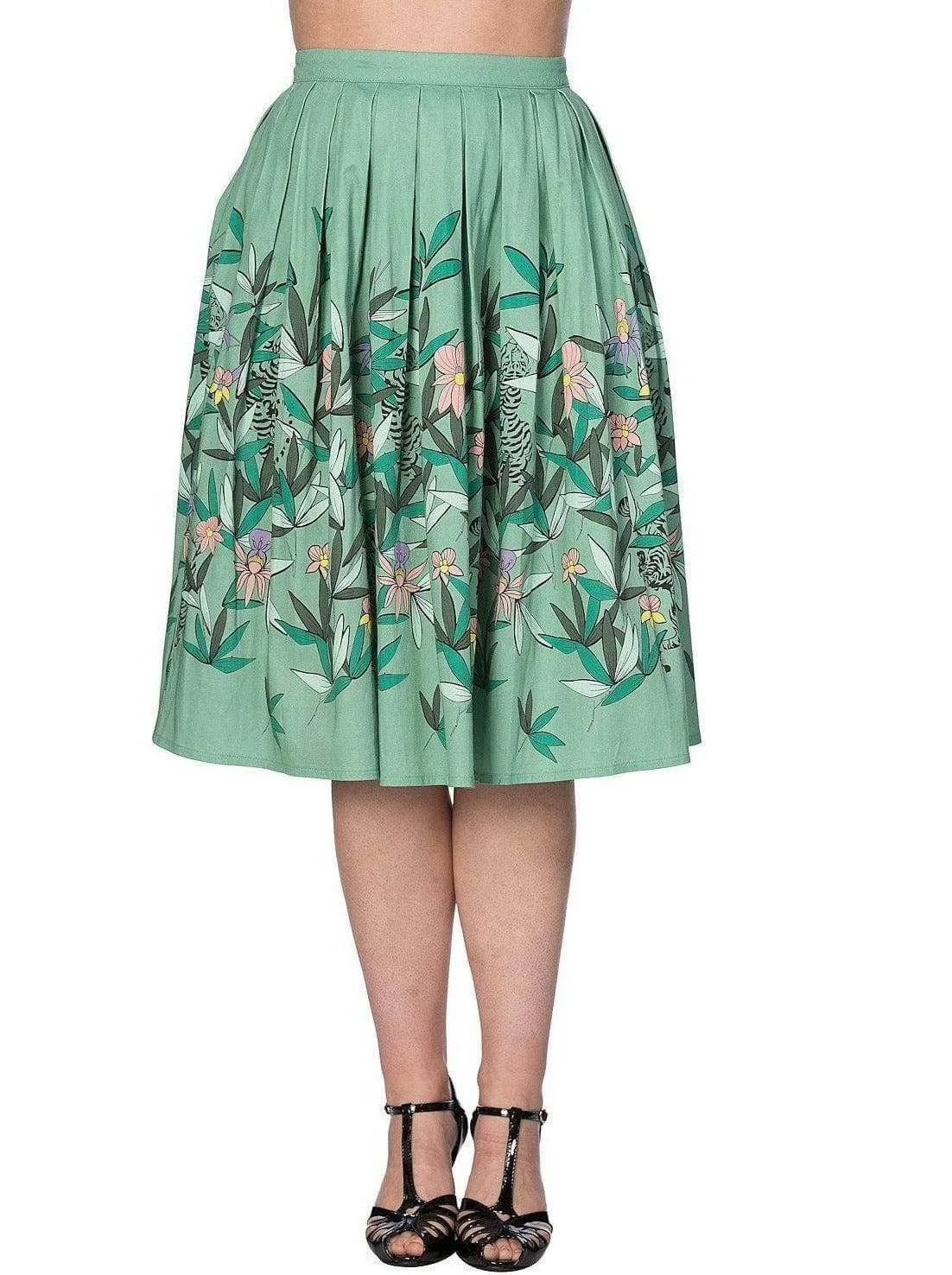 ORIENTAL TIGER FLARE SKIRT