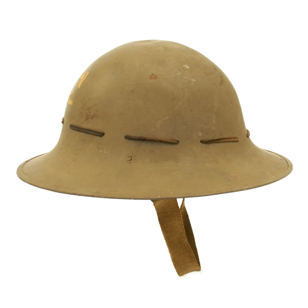 Original British WWII Civil Defense Helmet for Air Raid Use - Marked TOWN HALL