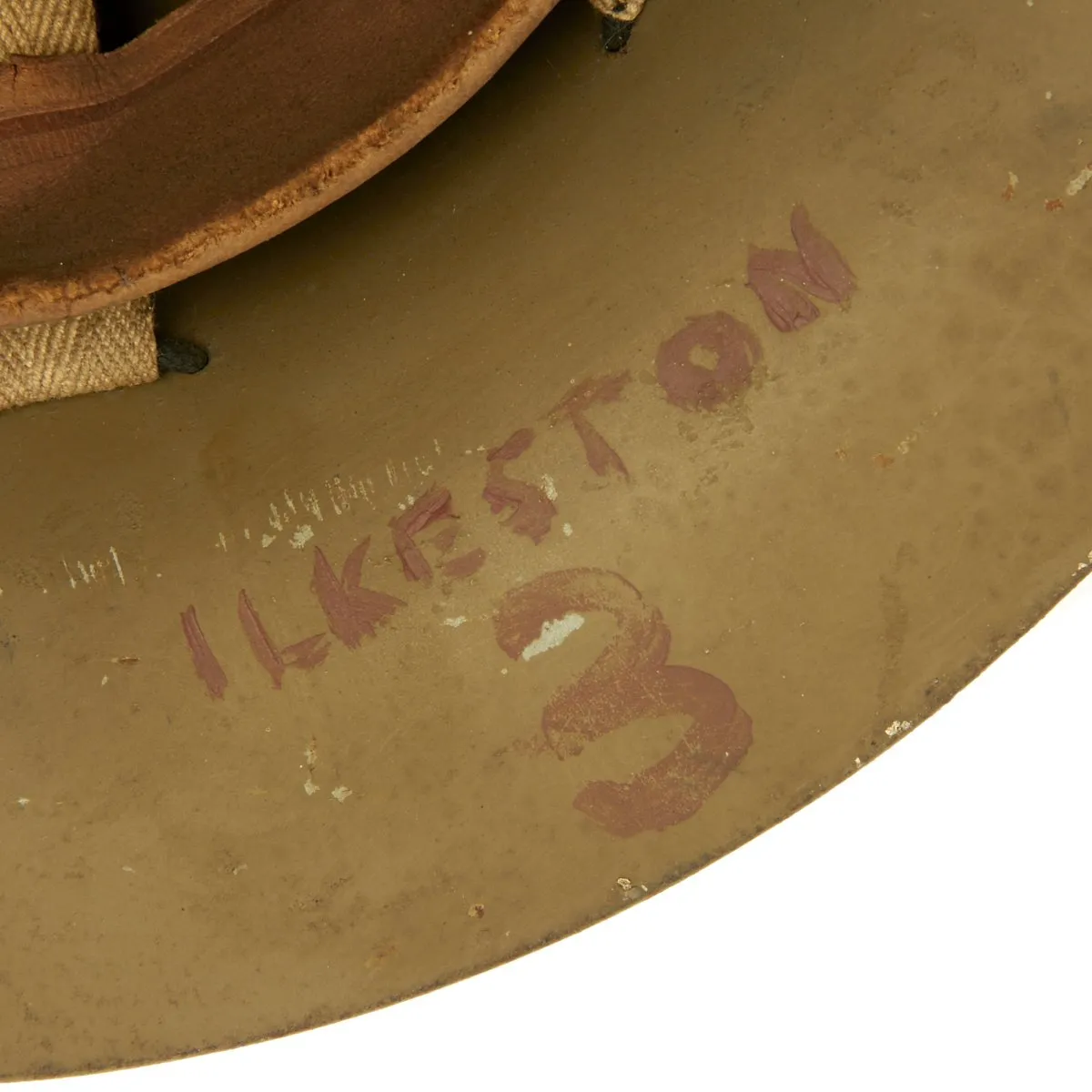 Original British WWII Civil Defense Helmet for Air Raid Use - Marked TOWN HALL