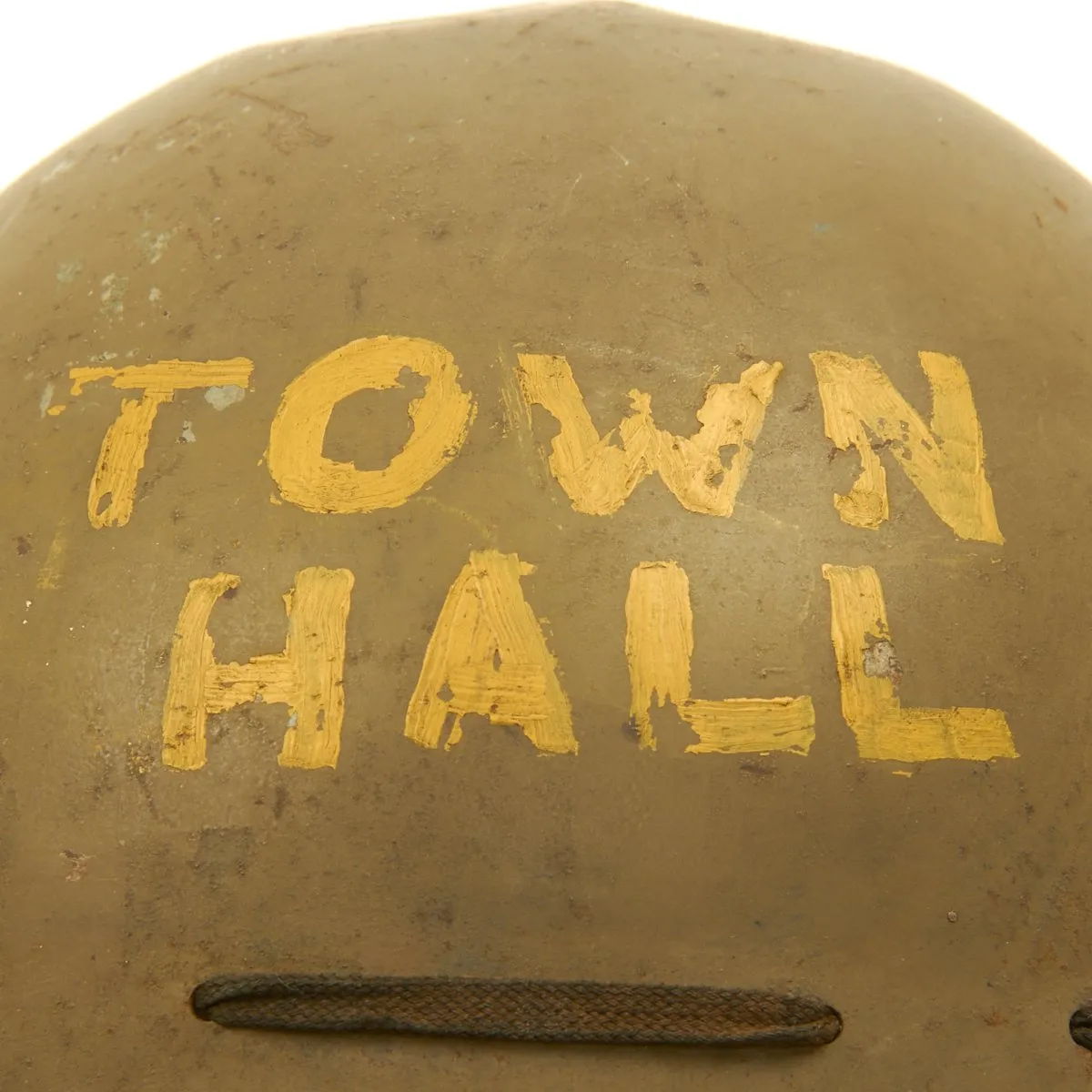 Original British WWII Civil Defense Helmet for Air Raid Use - Marked TOWN HALL