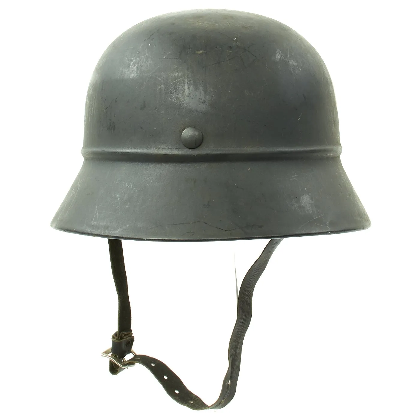 Original German WWII Beaded M35 NSDAP Double Decal Civic Police Steel Helmet - size 57 Liner