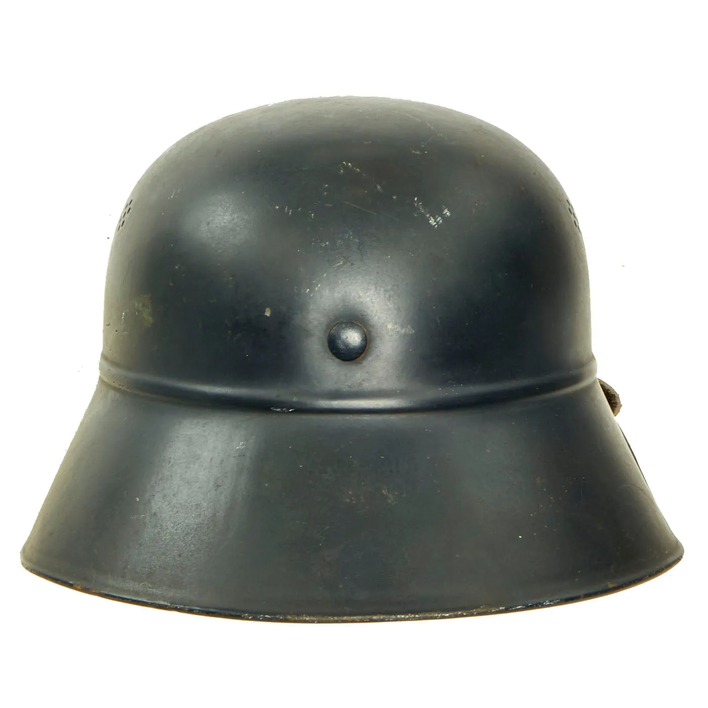 Original German WWII M38 Luftschutz Beaded Gladiator Air Defense Helmet with Single Piece Shell - dated 1939