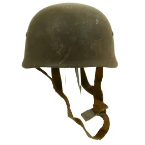 Original German WWII M38 Luftwaffe Fallschirmjäger Paratrooper Helmet with Chinstrap & Partial Liner - ckl68