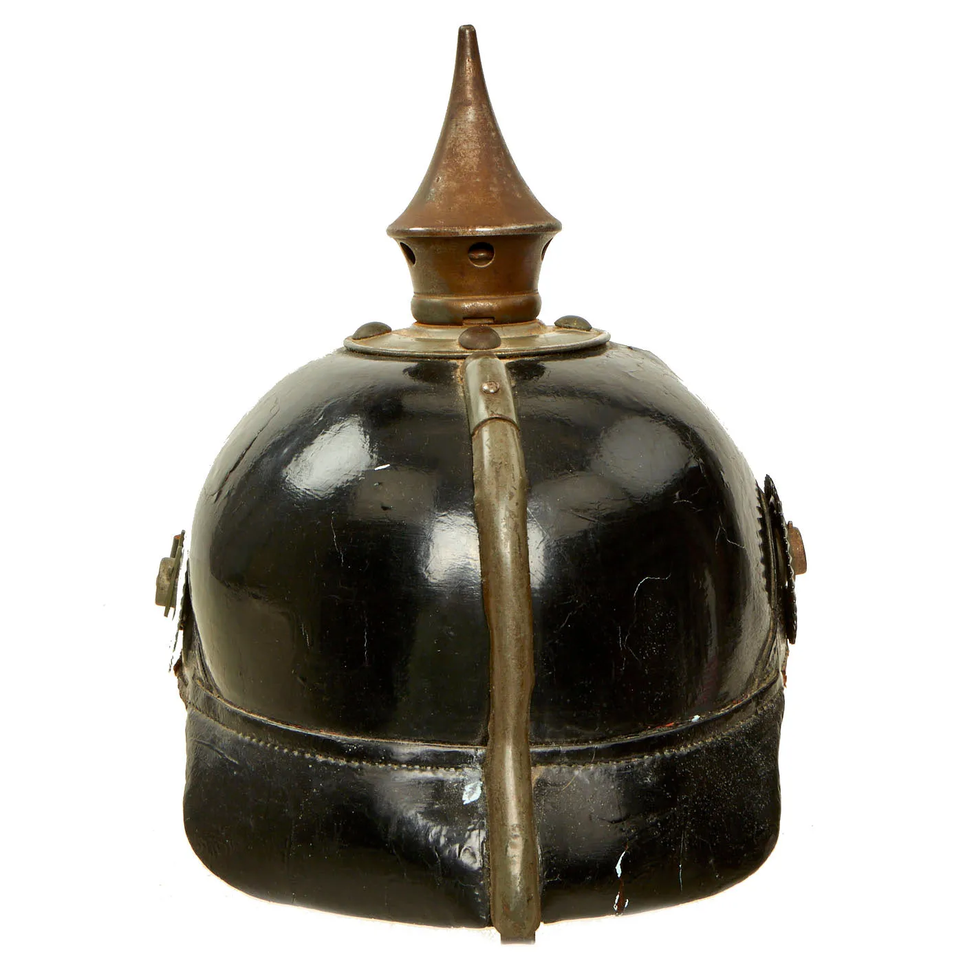 Original Imperial German WWI Kingdom of Saxony M1915 Infantry EM/NCO Pickelhaube Spiked Helmet - dated 1916