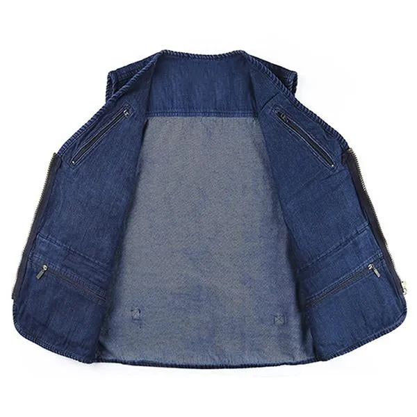 Outdoor Multi-pocket Denim Vest