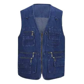 Outdoor Multi-pocket Denim Vest