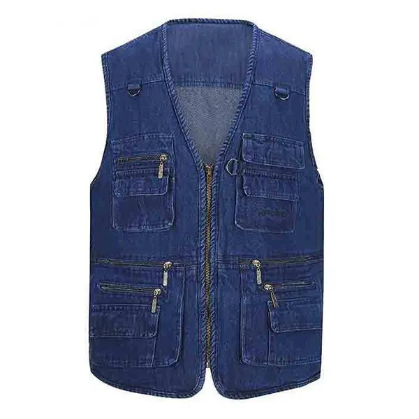 Outdoor Multi-pocket Denim Vest