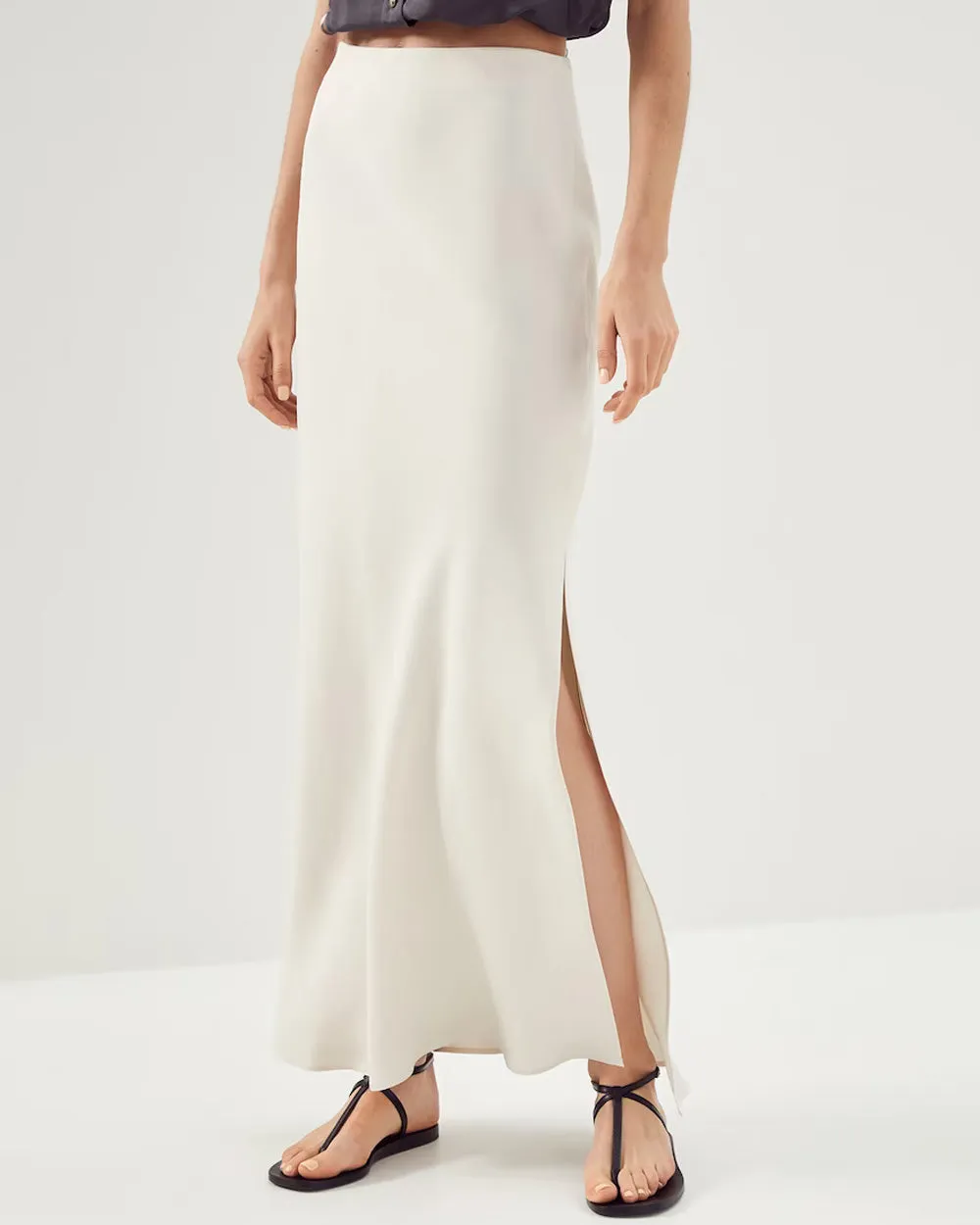 Pietra Satin Midi Skirt