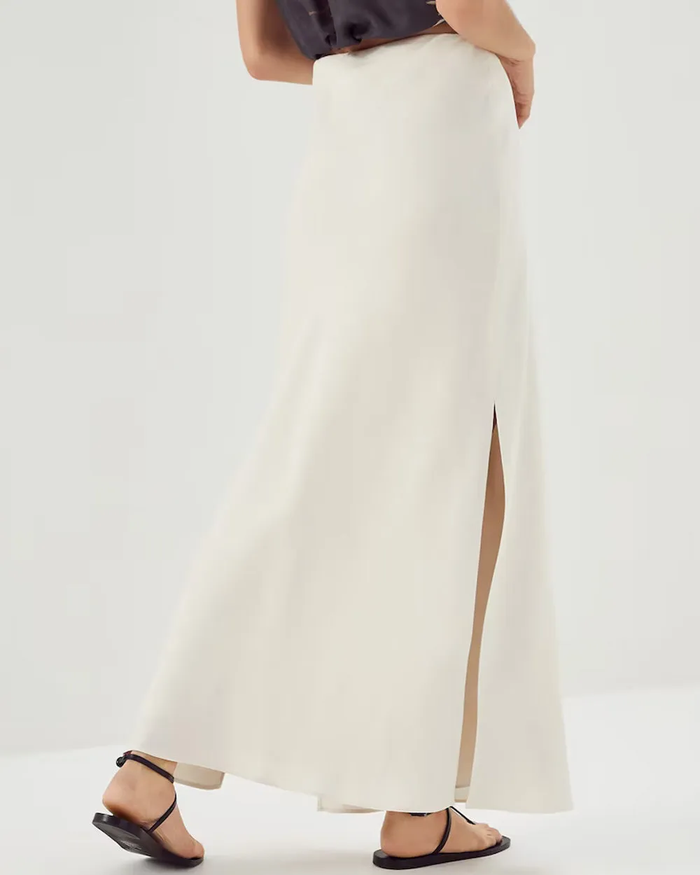 Pietra Satin Midi Skirt