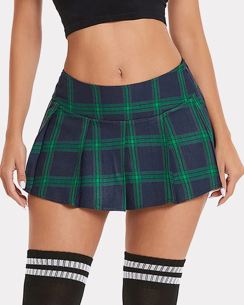 Plaid Mini Pleated Skirts