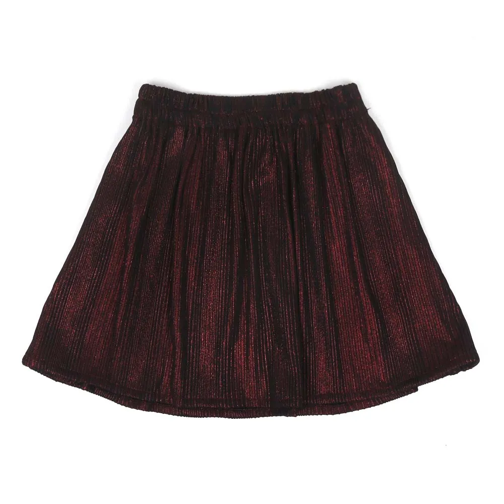 Pleat Short Skirt For Girls - Maroon