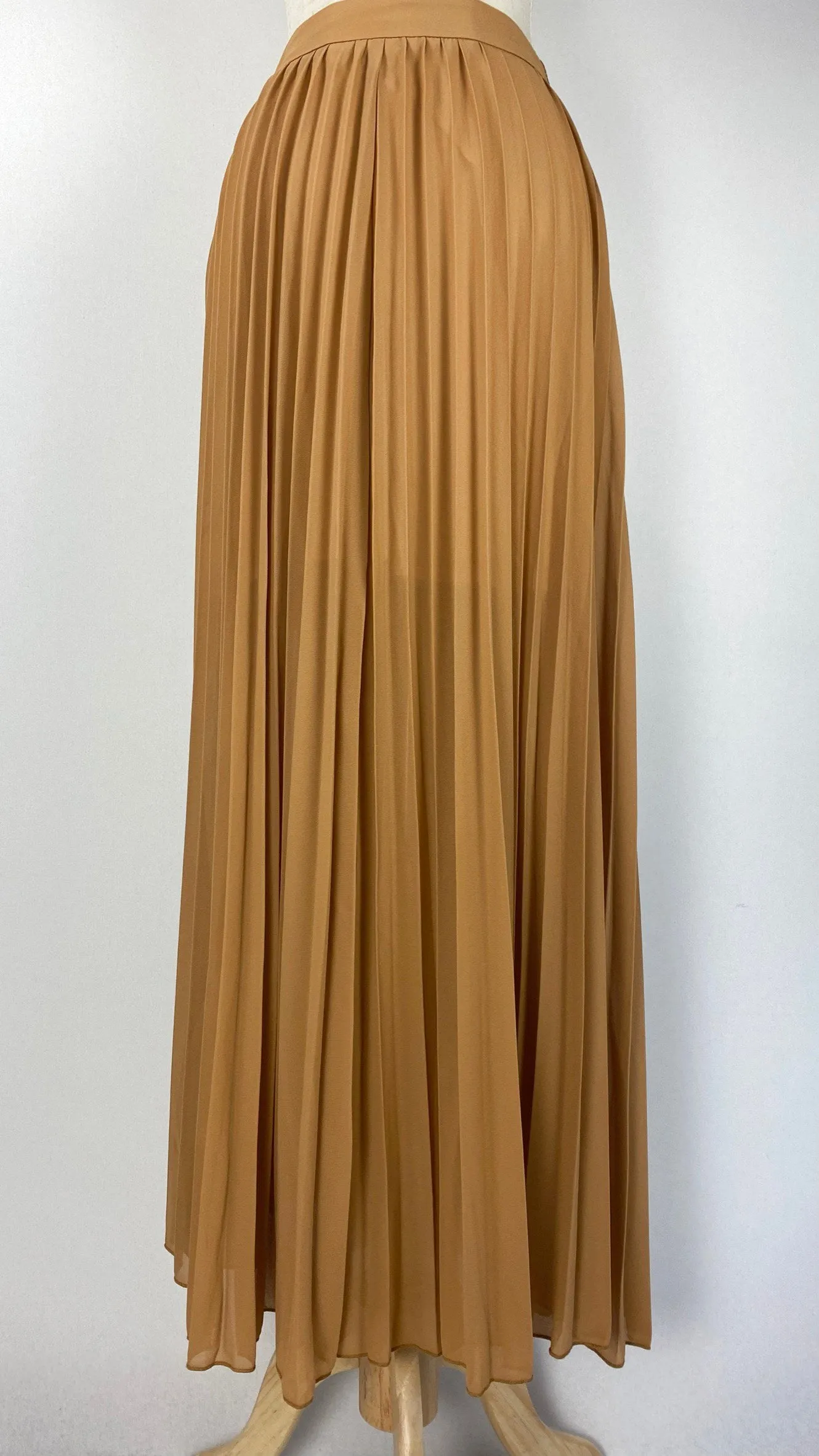 Pleated Maxi Skirt, Tan