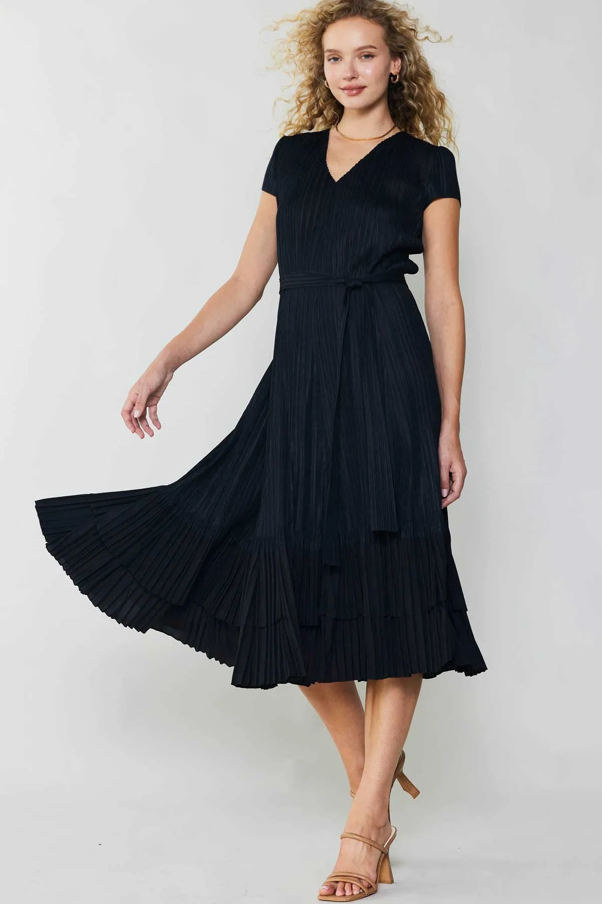 Pleated Midi Dress