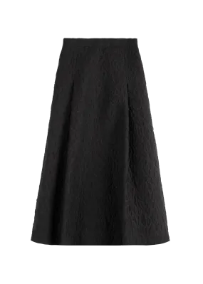 Pleated searsucker skirt