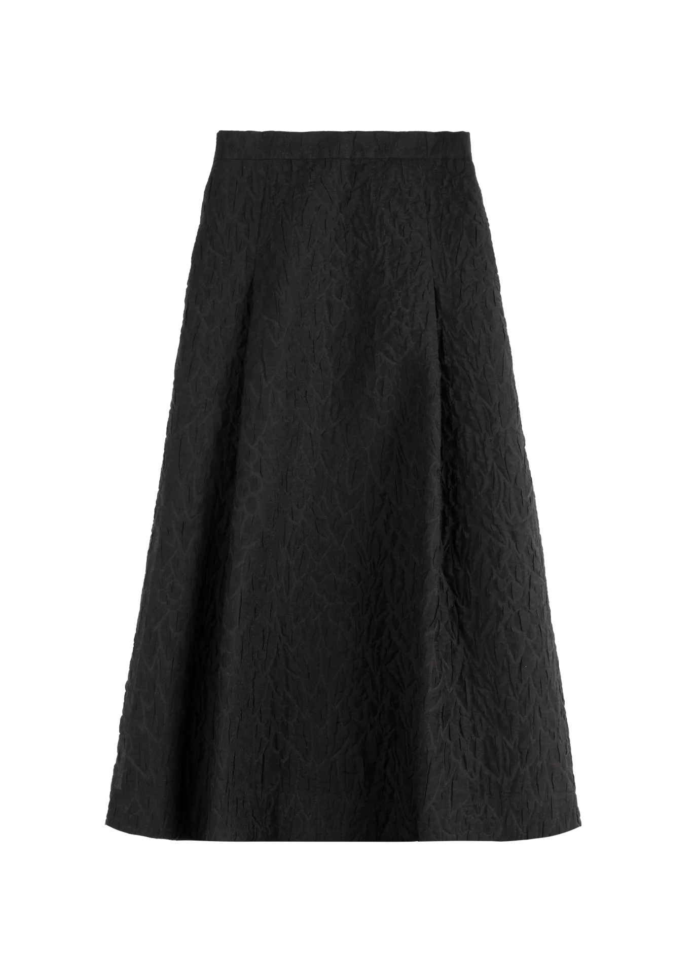 Pleated searsucker skirt