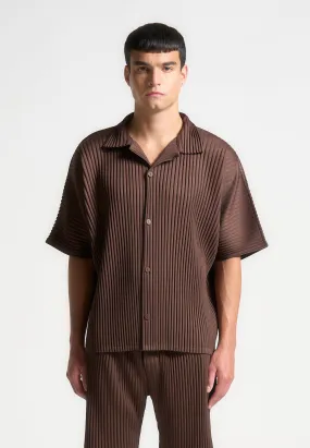 Pleated Shirt - Brown