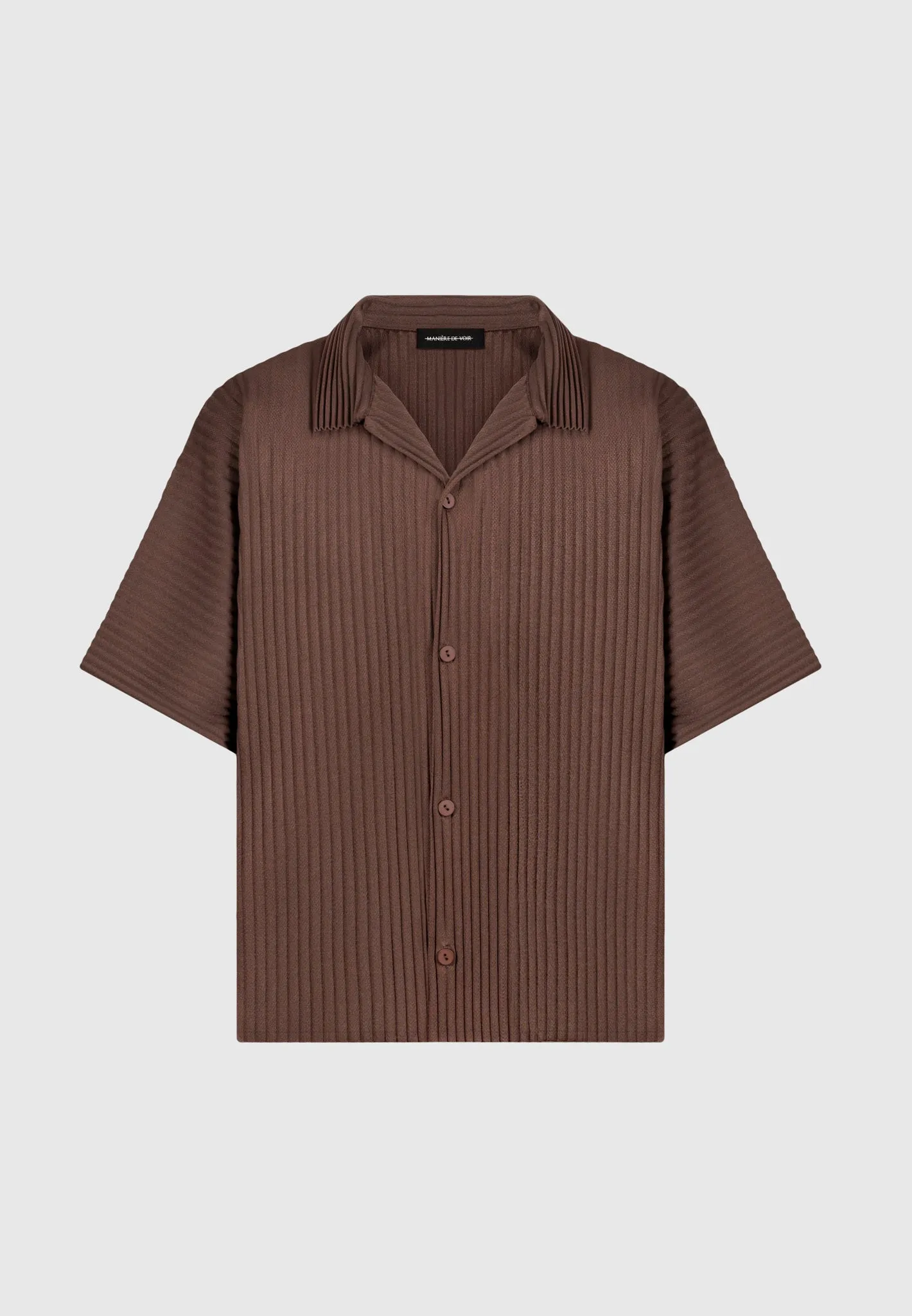 Pleated Shirt - Brown