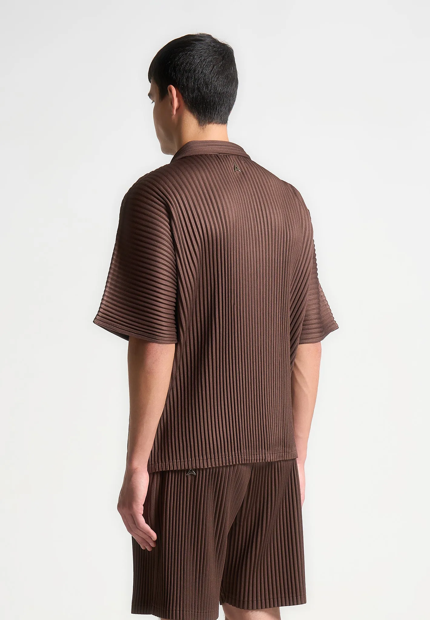 Pleated Shirt - Brown