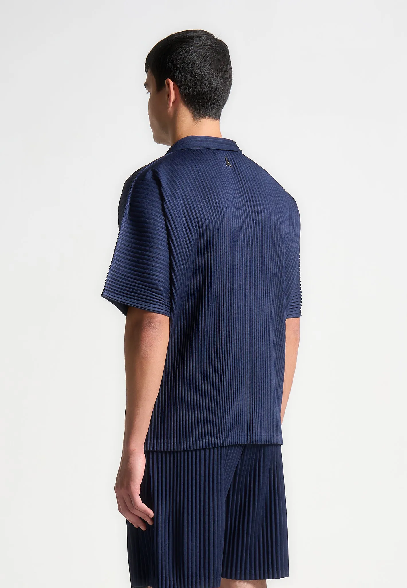 Pleated Shirt - Navy