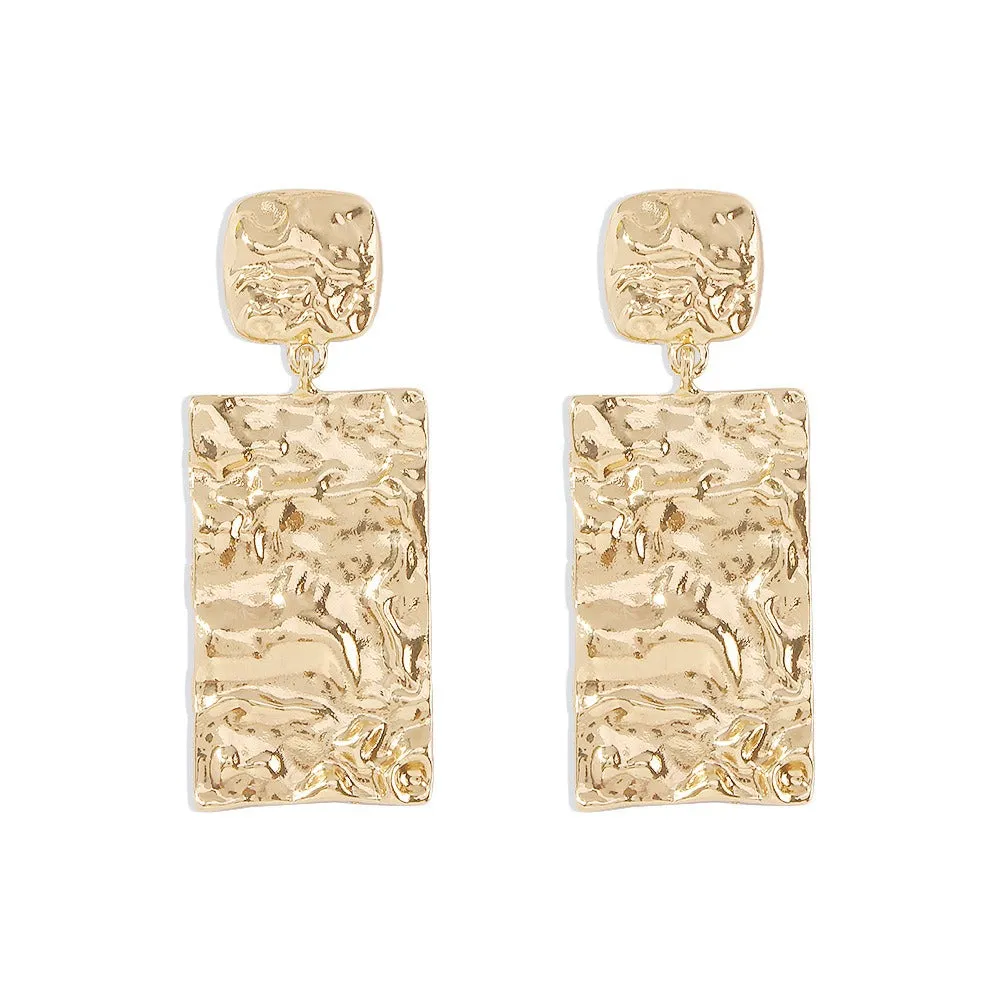 Pre Order:  Geometric Retro Creative Alloy Pleated Earrings