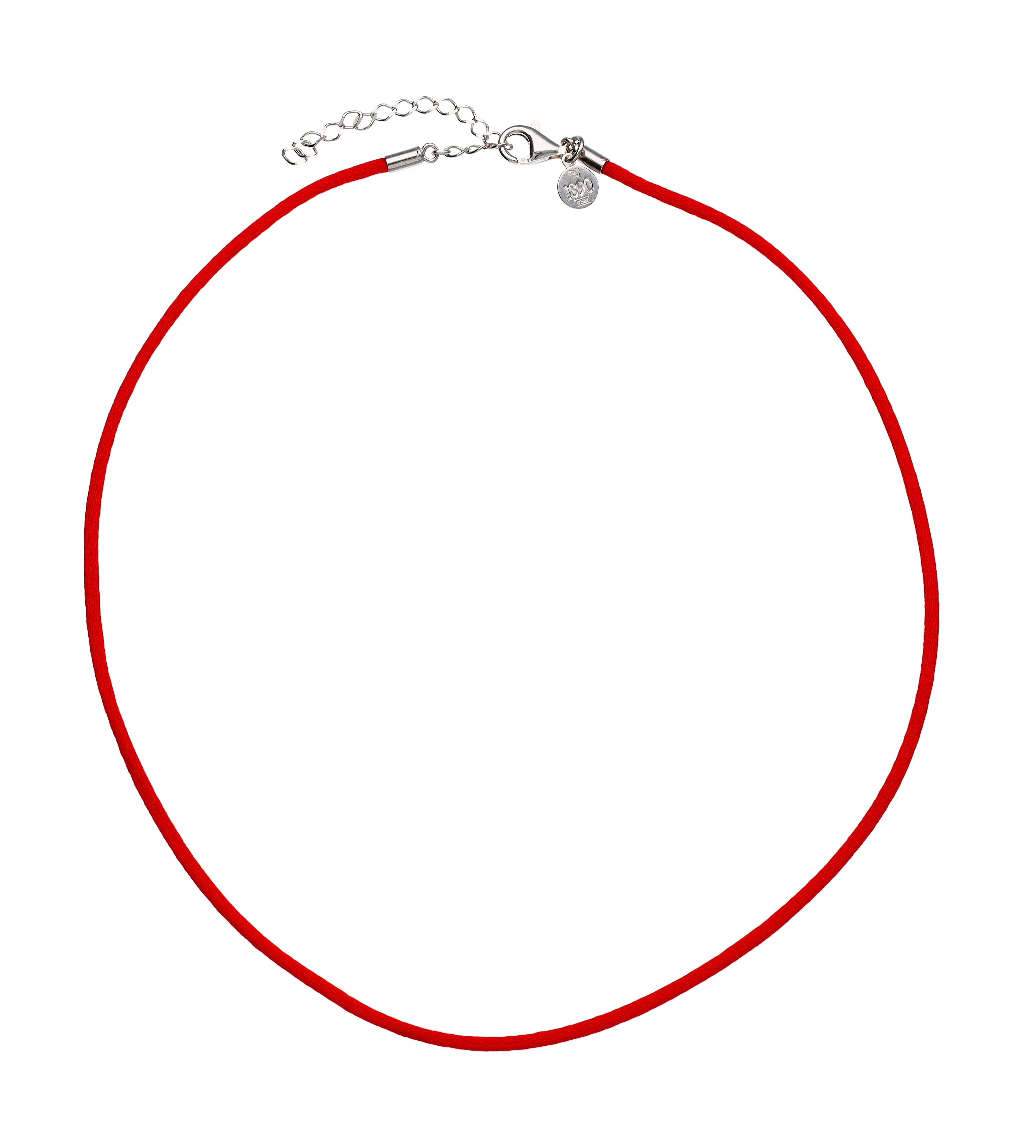 Red Cord with Rhodium Plated Endings, 15.7" Length, Cadenas Collection