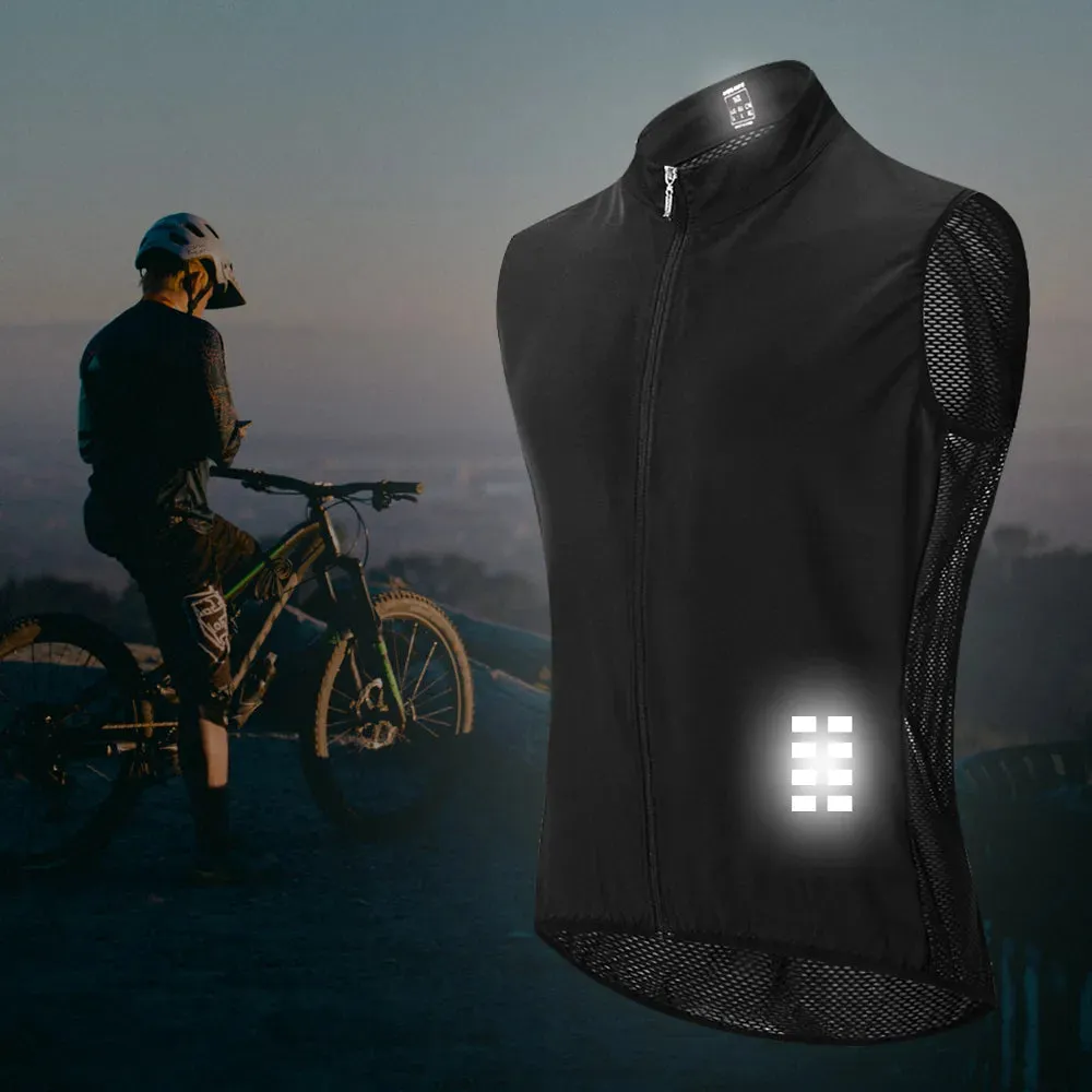 Reflective Cycling Vest Mesh Windproof Lightweight Ciclismo Mtb Bike Sleeveless Jersey Breathable Clothing Cycling Gilet