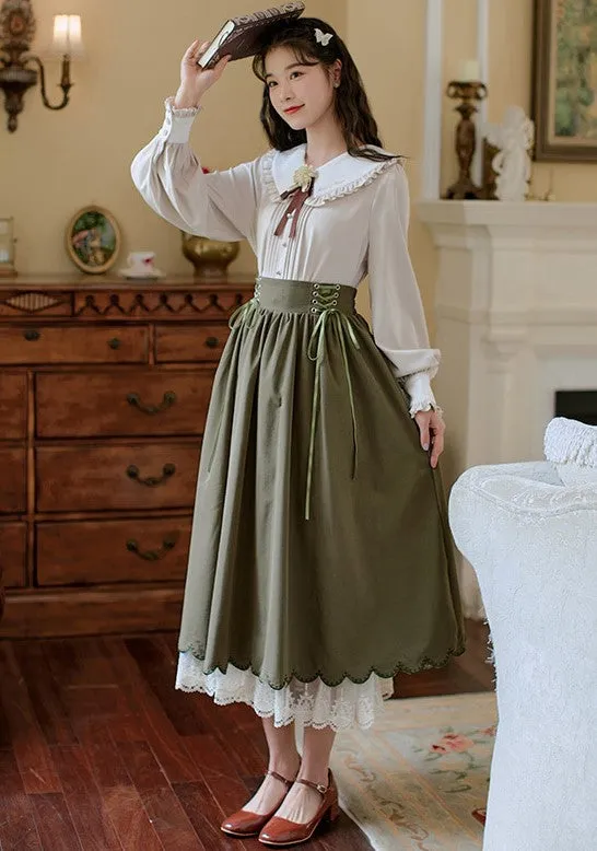 Retro Academia Blouse Skirt Set