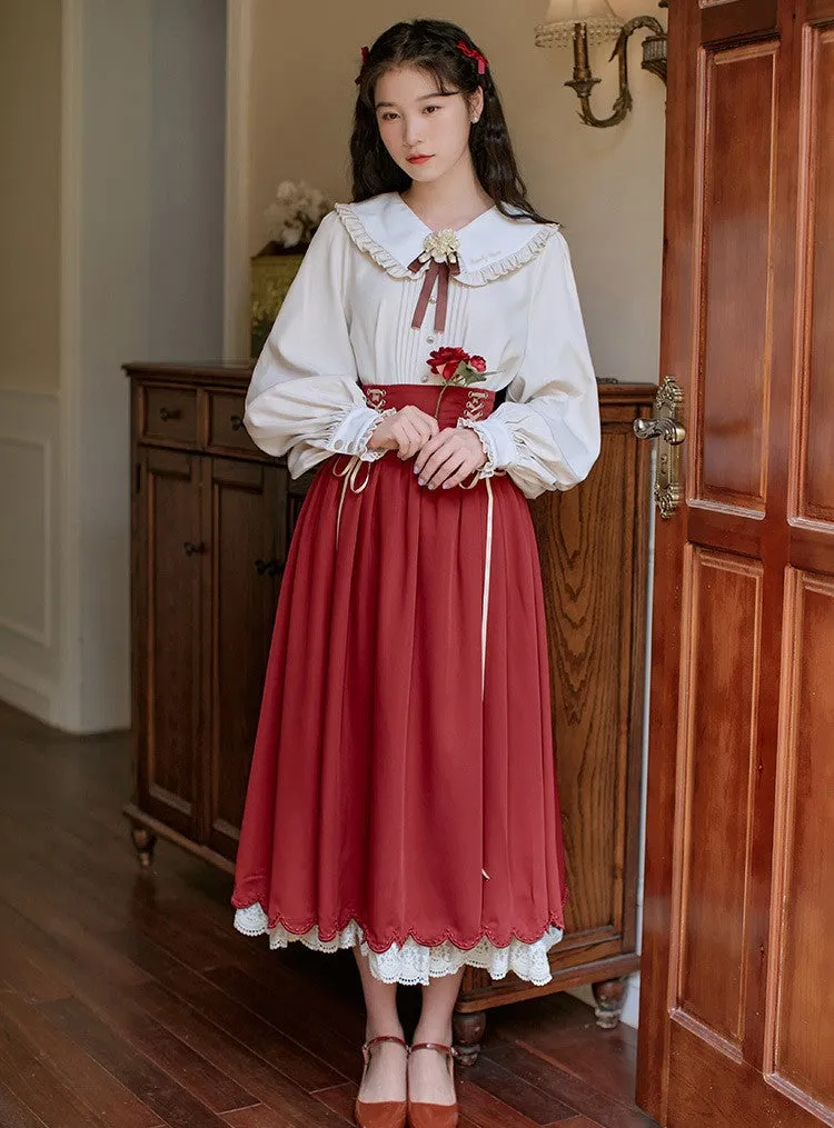 Retro Academia Blouse Skirt Set