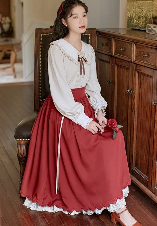 Retro Academia Blouse Skirt Set