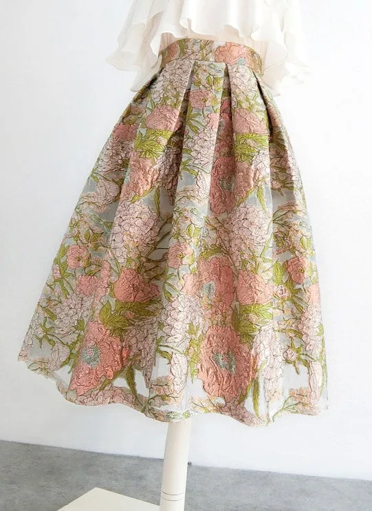 Retro Organza Embroidery Skirt (Made-to-order)